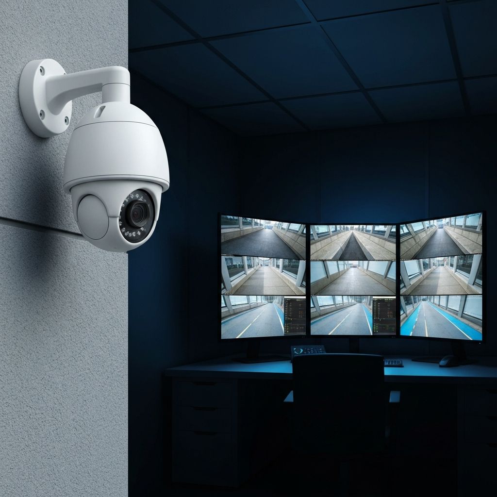 Sistema de cameras de seguranca CFTV com monitoramento em multiplas telas